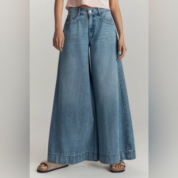 NWT Size 32 - ANTHROPOLOGIE Pilcro Mid-Rise Super-Wide-Leg Jeans (NWT US$ 158) - Picture 5 of 16
